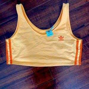 Neon Orange adidas sports bra/ crop top
